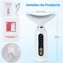 Masajeador facial y de cuello recargable blanco — vista 5