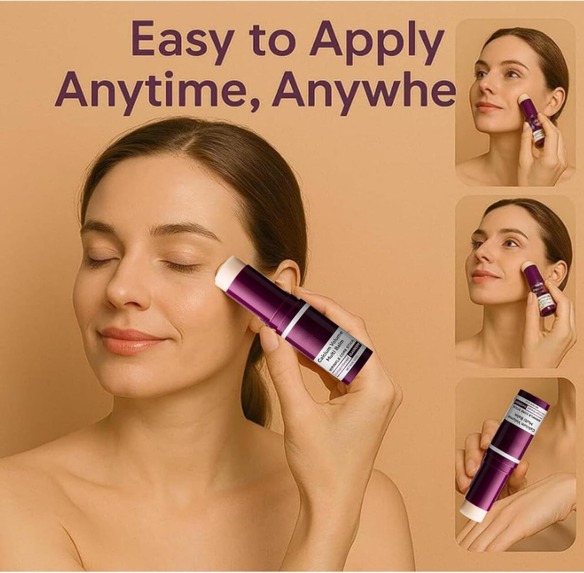 Bálsamo facial en barra con calcio y colágeno, 9 g