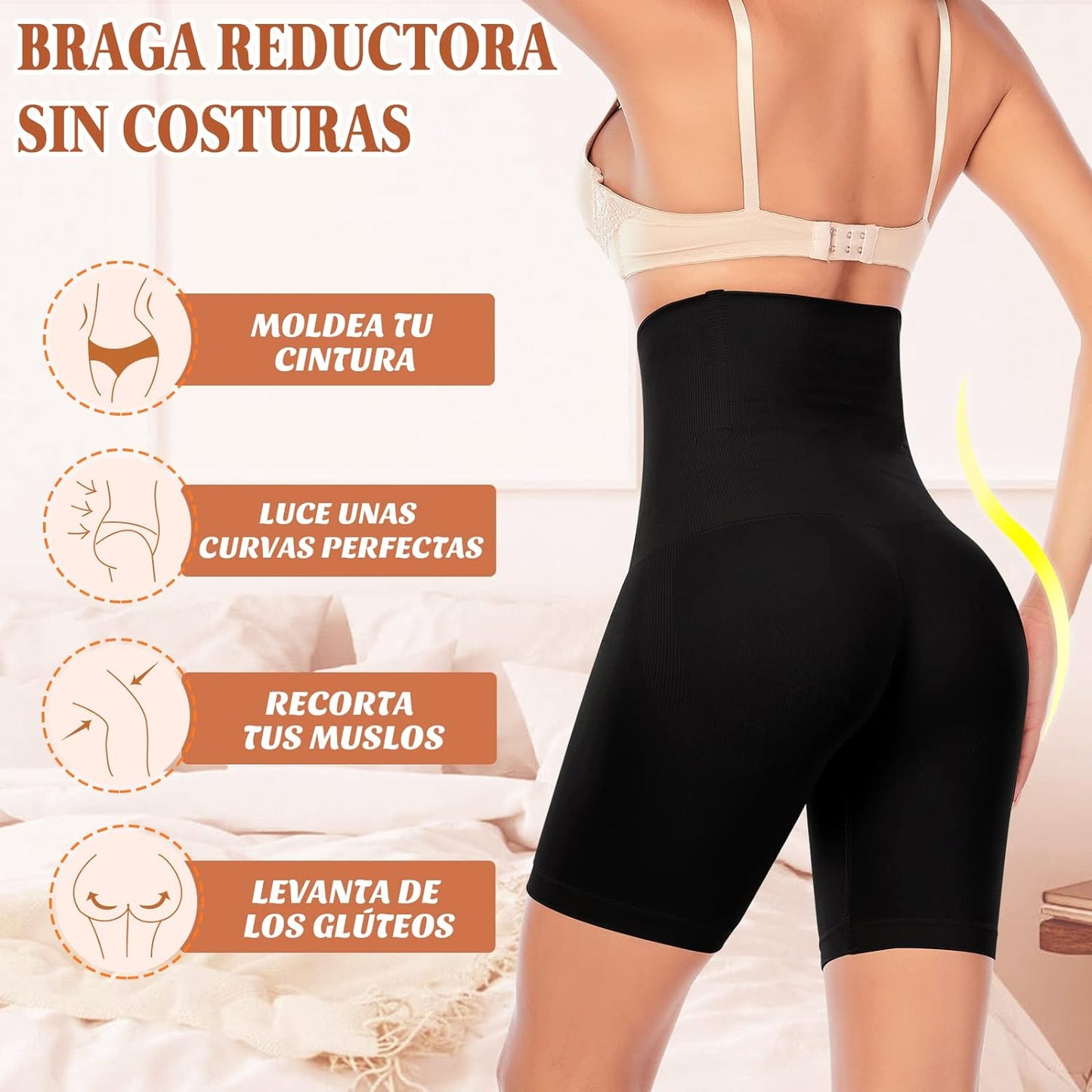 Faja moldeadora negra de cintura alta para mujer — vista 3