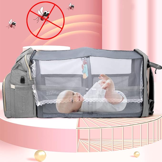 Mochila para pañales con cuna