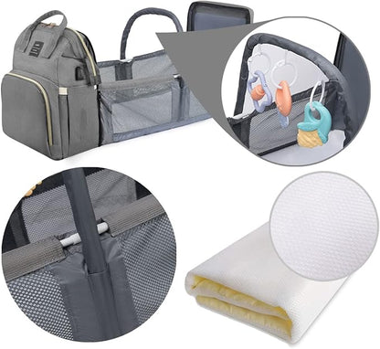 Mochila para pañales con cuna