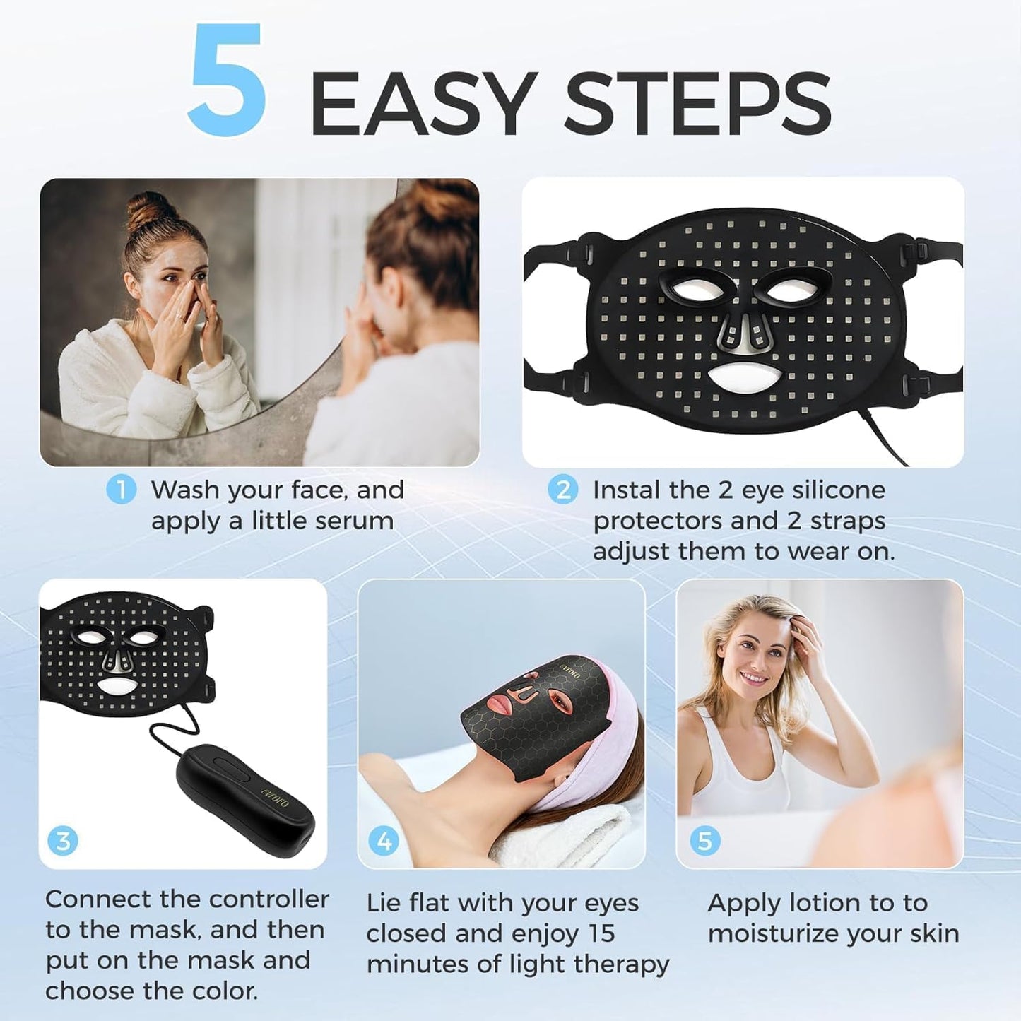 Máscara facial LED flexible con mando de control — vista 5