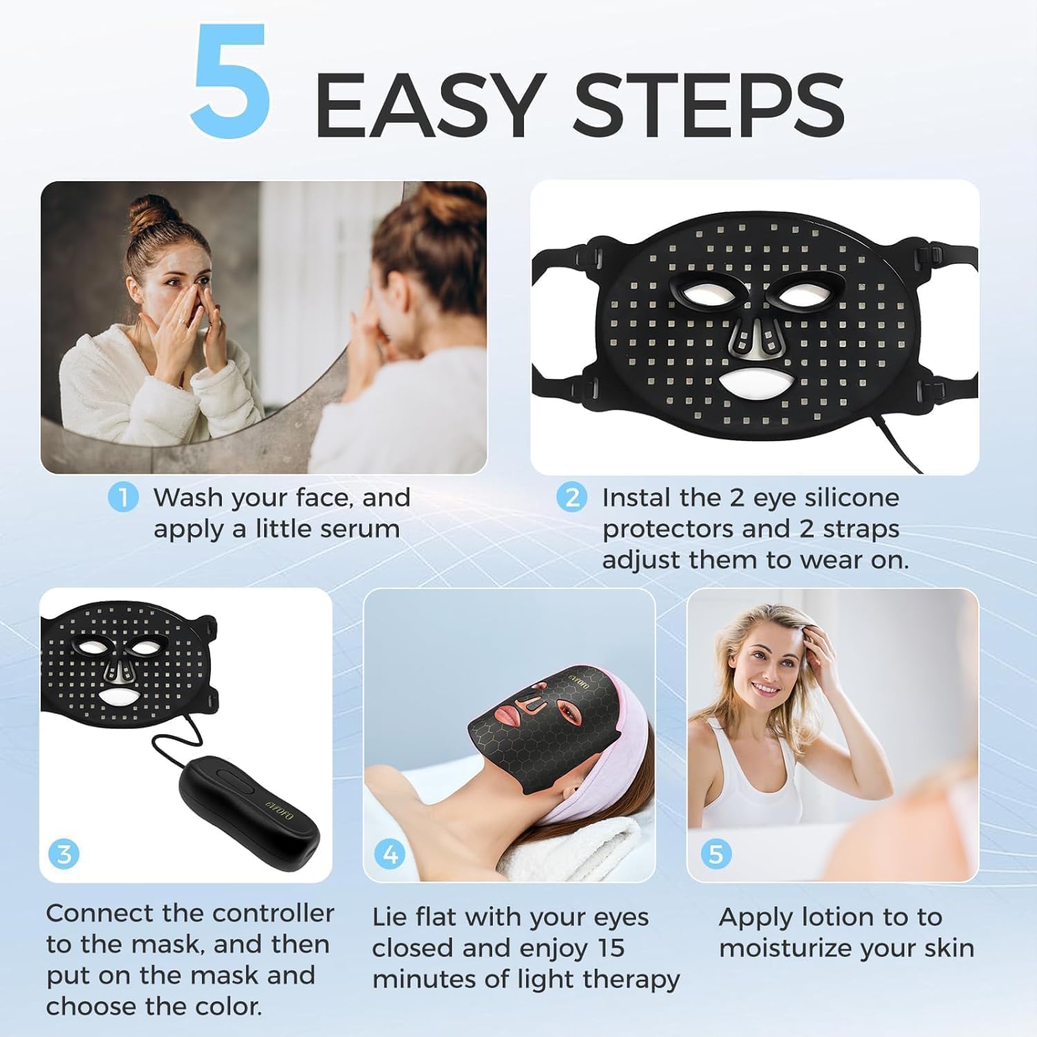 Máscara facial LED flexible con mando de control — vista 5