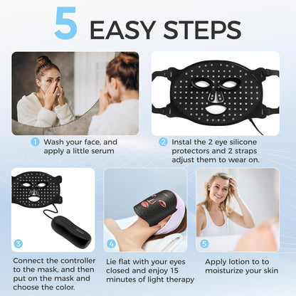 Máscara facial LED flexible con mando de control — vista 5