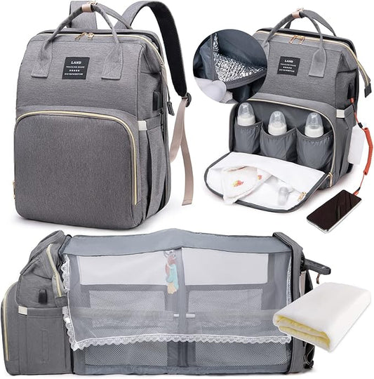 Mochila para pañales con cuna