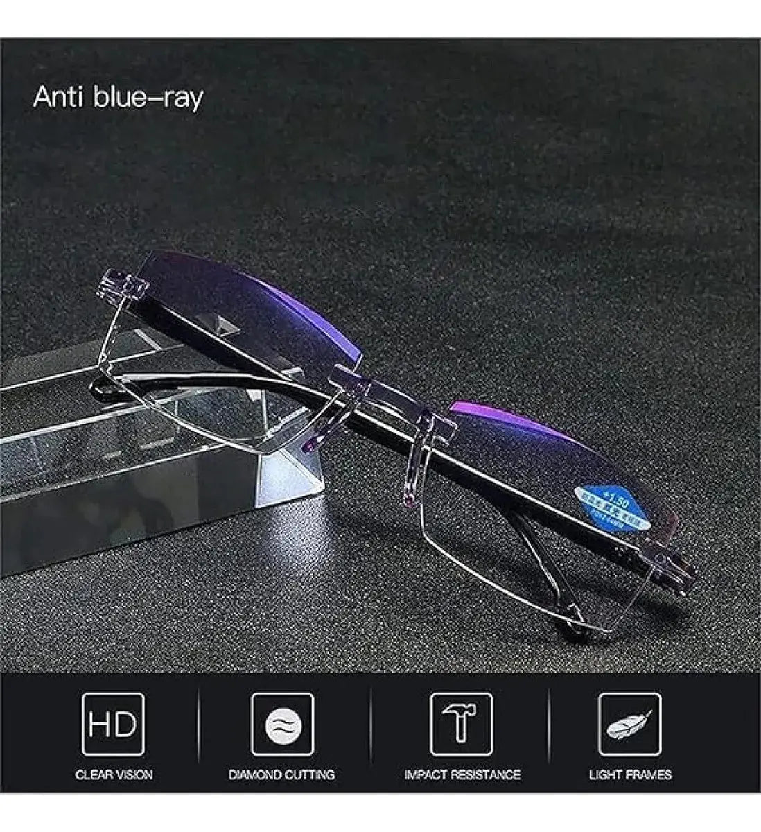 Pack de Gafas Anti Rayos Azules Multifocales Auto Graduable mas Funda de Cuero - additional image 6