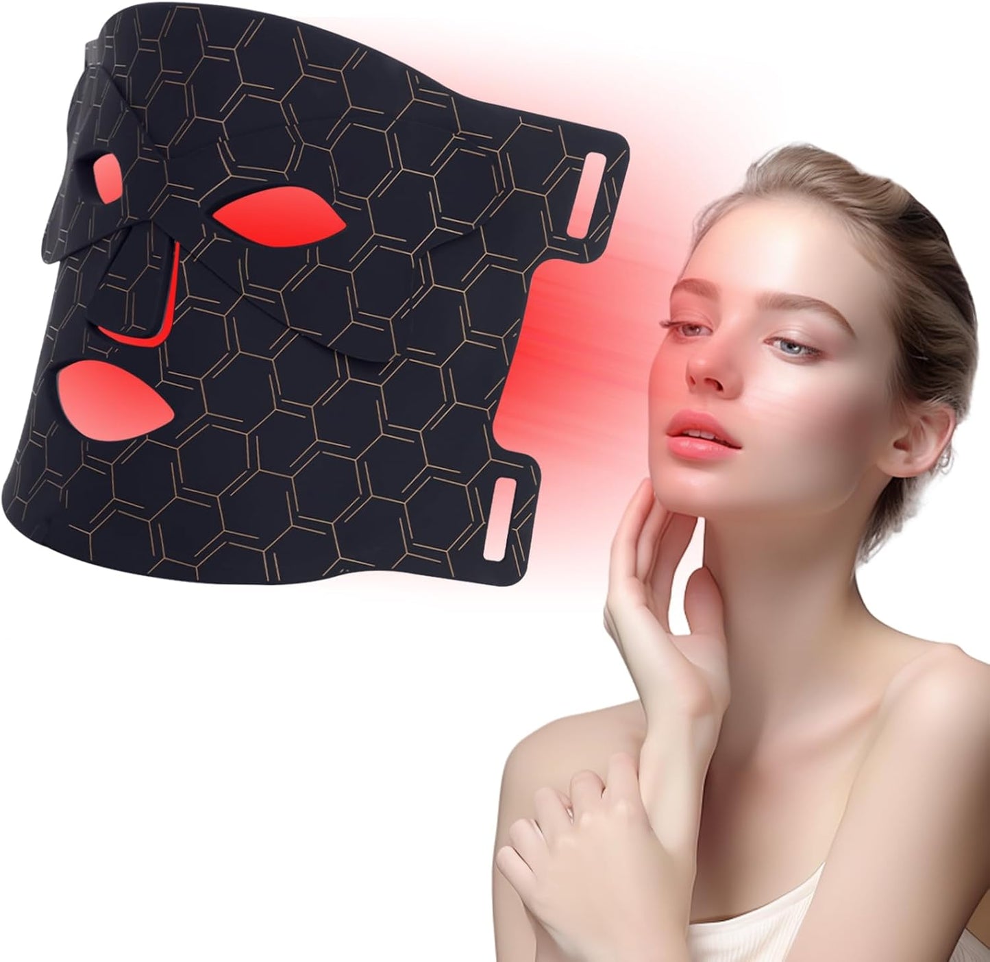 Máscara facial LED flexible con mando de control