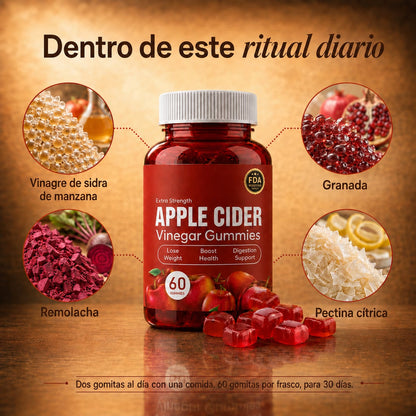 Gomitas de vinagre de manzana, 60 unidades