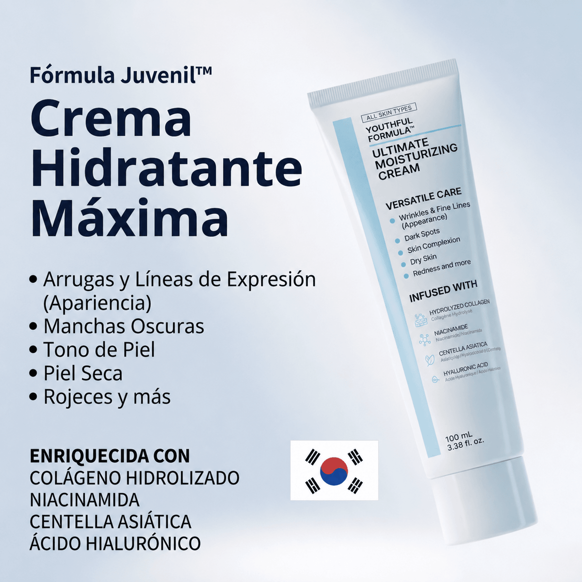 Crema hidratante de colágeno y niacinamida, 100 ml
