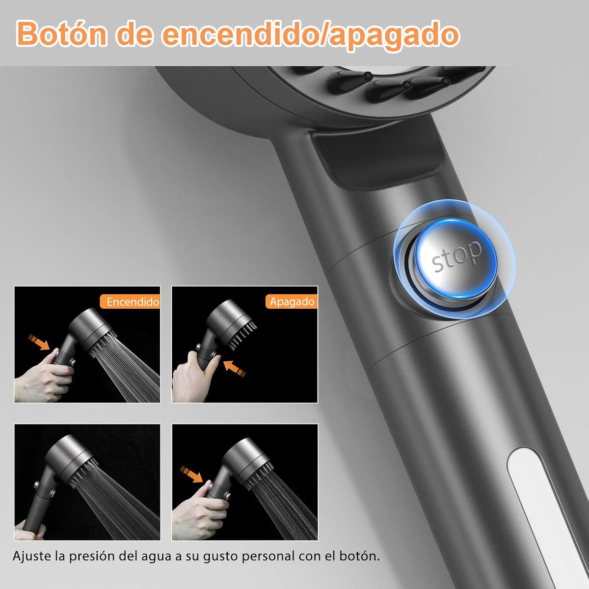 Boton de stop para cortar el agua