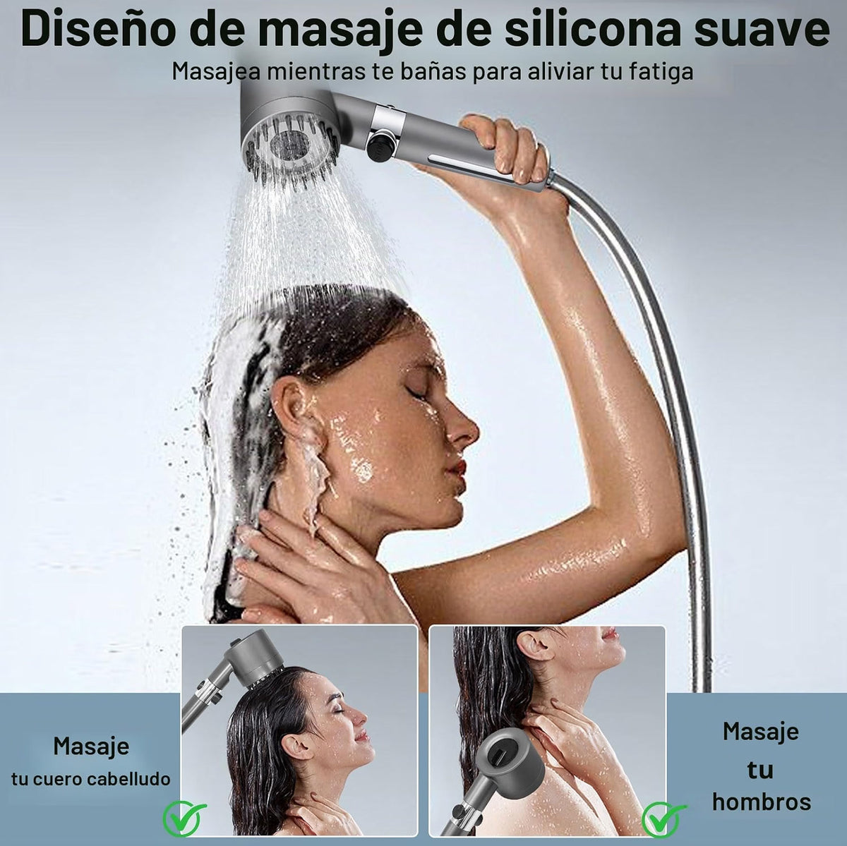 Cepillo de masaje de silicona para el cuero cabelludo