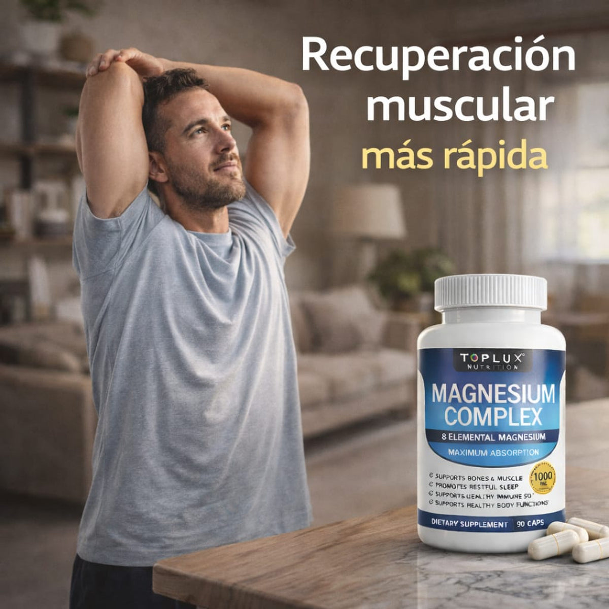 Hombre estirando despues de entrenar