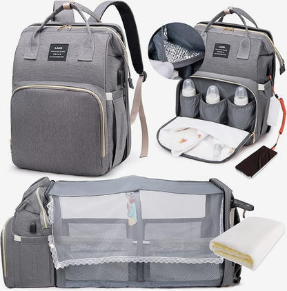 Mochila para pañales con cuna
