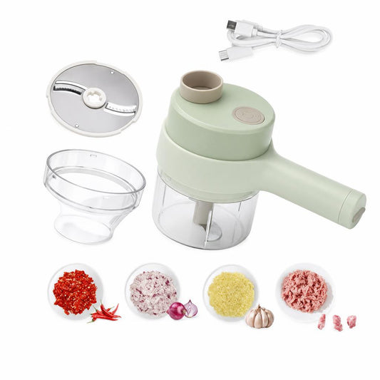 Picador eléctrico de verduras 4 en 1 con sus accesorios